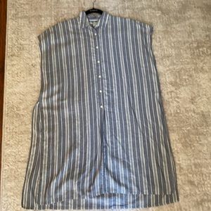 Madewell Blue Side-slit Tunic Shirt In Stripe